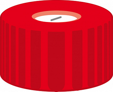N9 screw cap, red, Sil white/PTFE blue, pk/100