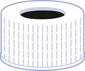 Screw cap, N 24, White, PP, Open Hole, pk/100