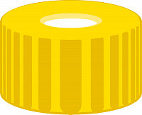 N9 PP screw cap,yellow, SIL/PTFE, pk/100