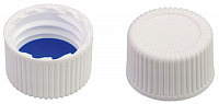 N13 PP cap, white, closed, PTFE/SIL, pk/100