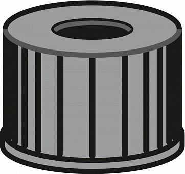 N 8 PP screw cap, black, center hole pack, pk/100