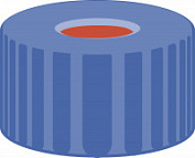 N9 PP screw cap, blue, Red Rubber/FEP, pk/100