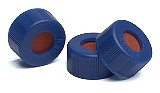 Blue screw caps,PTFE/red sil septa,500pk