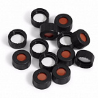 Black screw cap, PTFE/sil septa,100pk